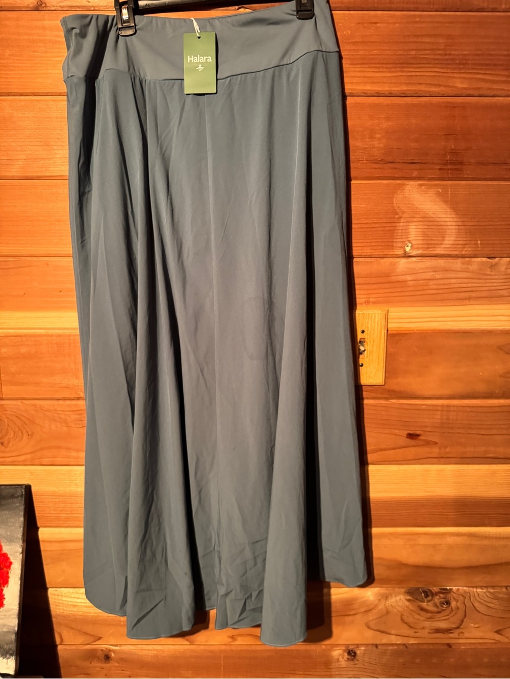 HALARA Slate Blue Maxi Skirt with Draped Front - Picture 2 of 3
